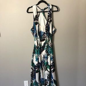 Tropical print maxi dress